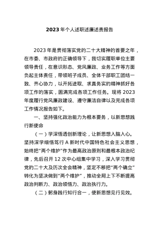 2023年个人述职述廉述责报告.docx