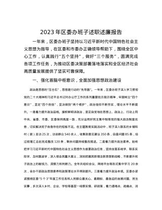 2023年区委办班子述职述廉报告.docx