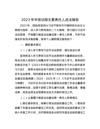 2023年市信访局主要责任人述法报告.docx