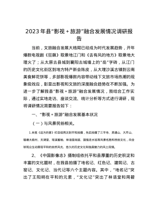 2023年县“影视＋旅游”融合发展情况调研报告.docx