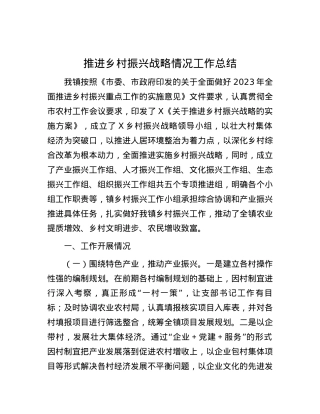 推进乡村振兴战略情况工作总结.docx