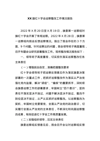 XX旗红十字会巡察整改工作情况报告.docx