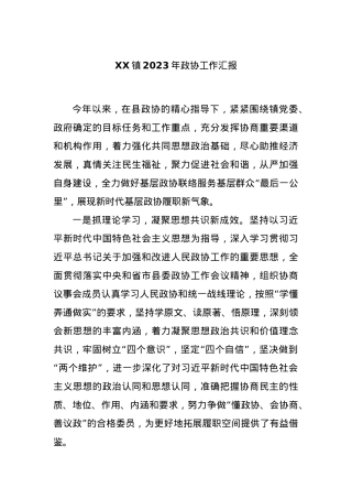XX镇2023年政协工作汇报.docx