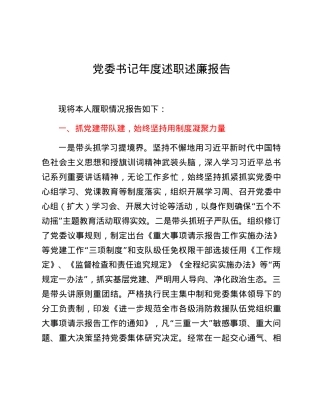 党委书记年度述职述廉报告.docx