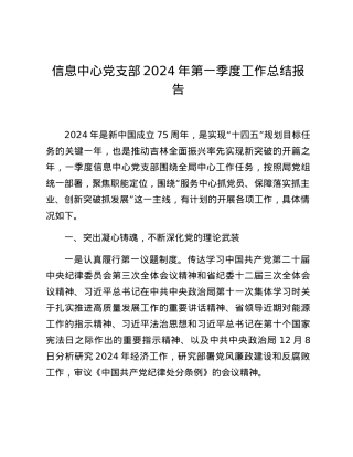 信息中心党支部2024年第一季度工作总结报告.docx