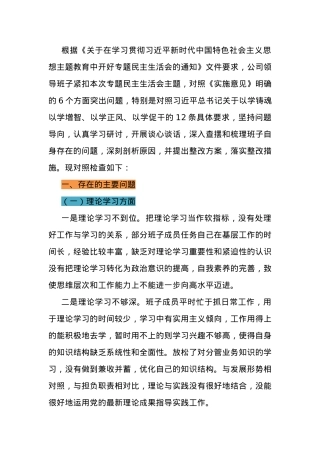 XX教育专题民主生活会对照检查材料（主要领导）.docx