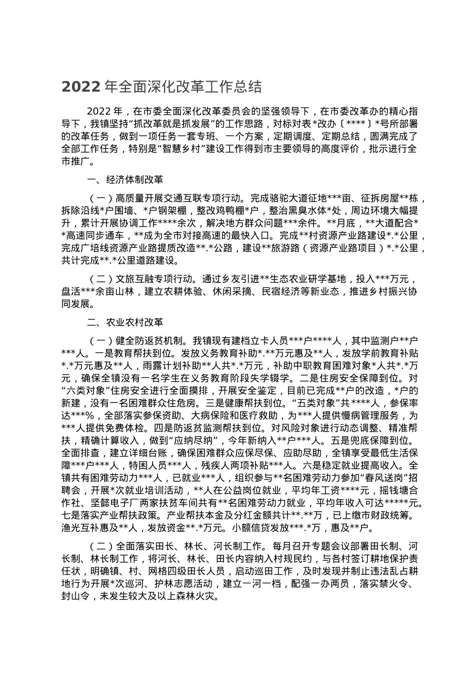 2022年全面深化改革工作总结2.doc_第1页