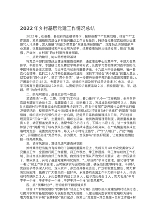 2022年乡村基层党建工作情况总结.doc