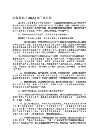 城管局党组2022年工作总结.doc