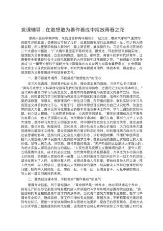 党课辅导：在敢想敢为善作善成中绽放青春之花.doc