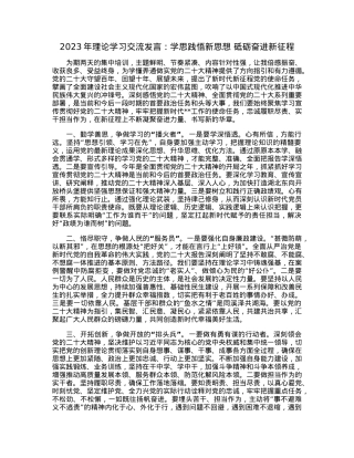 2023年理论学习交流发言：学思践悟新思想砥砺奋进新征程.docx