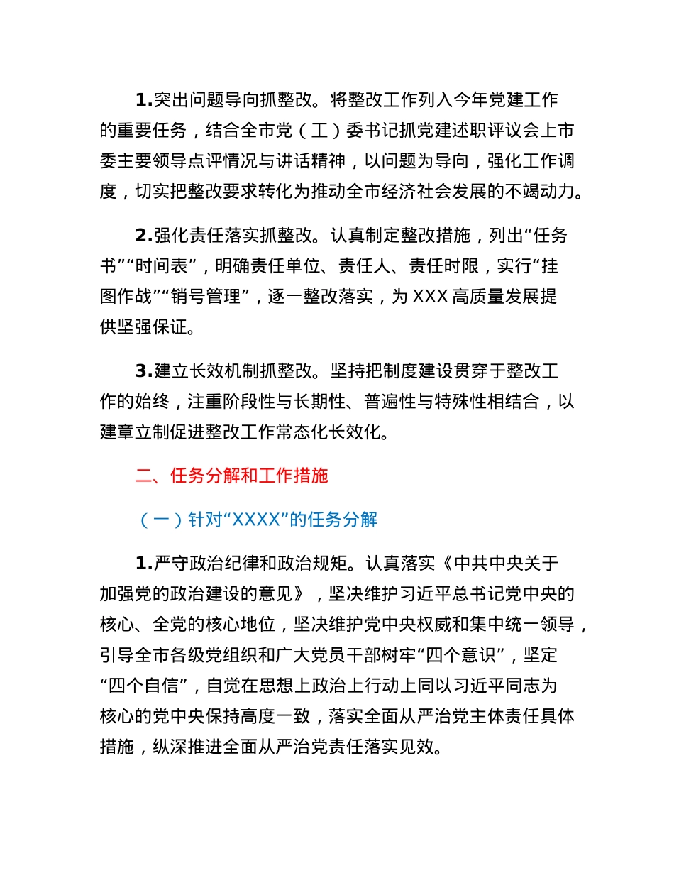 XX市基层党委（党工委）抓党建工作述职评议查摆问题整改工作方案.docx_第2页
