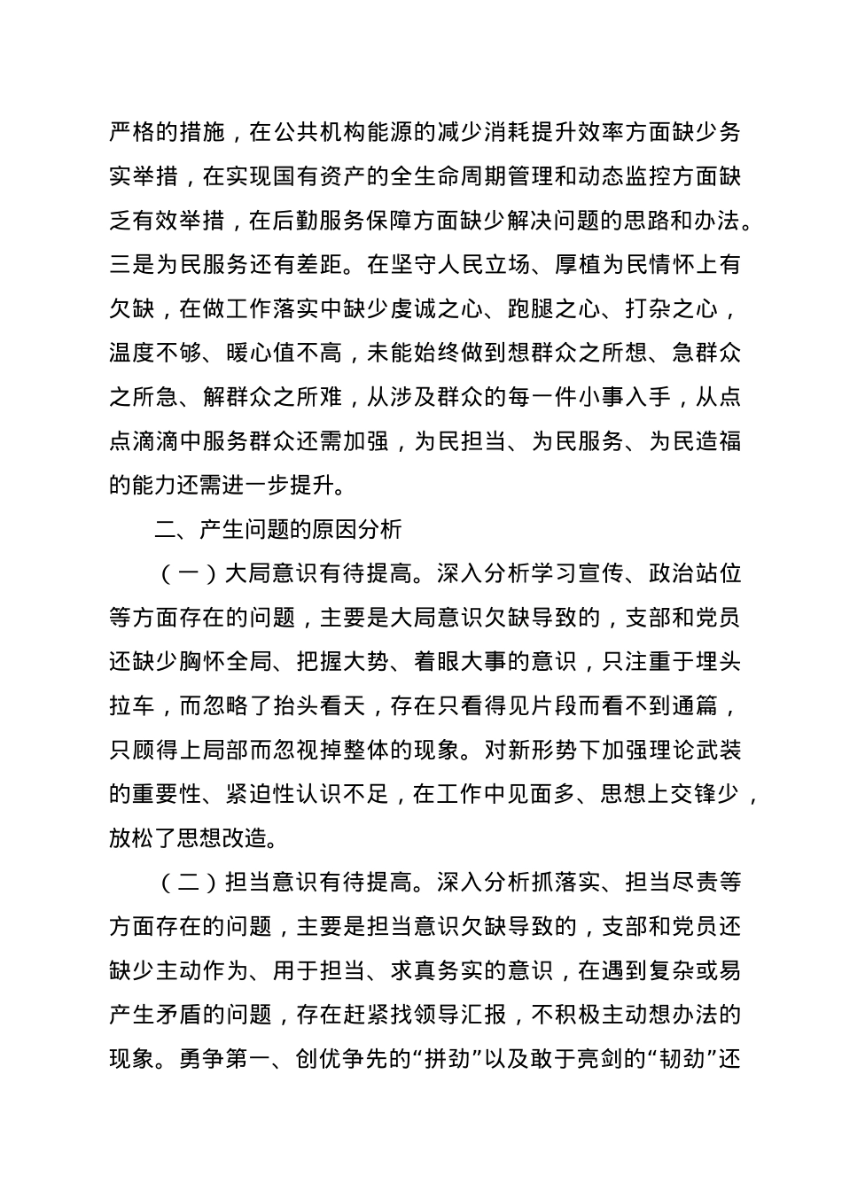 党支部2022年度组织生活会班子对照检查材料.doc_第3页