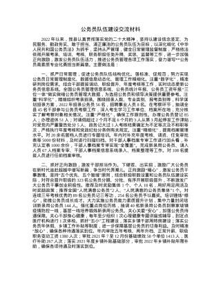 公务员队伍建设交流材料.docx