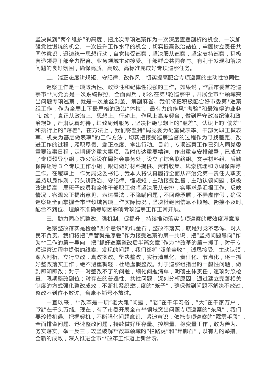 市委专项巡察进驻动员会主持词和表态发言.doc_第2页