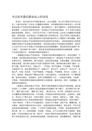 书记在市委纪委全会上的讲话.docx