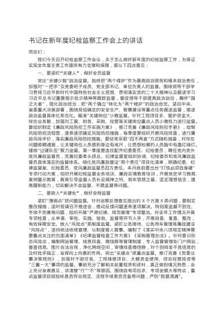 书记在新年度纪检监察工作会上的讲话.doc