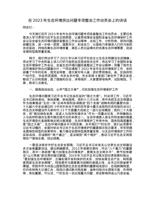 在2023年生态环境突出问题专项整治工作动员会上的讲话.docx