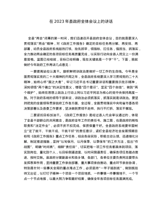在2023年县政府全体会议上的讲话.docx