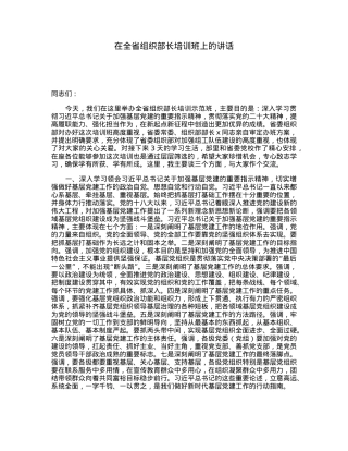 在全省组织部长培训班上的讲话.docx