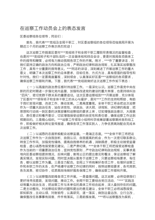 在巡察工作动员会上的表态发言.doc