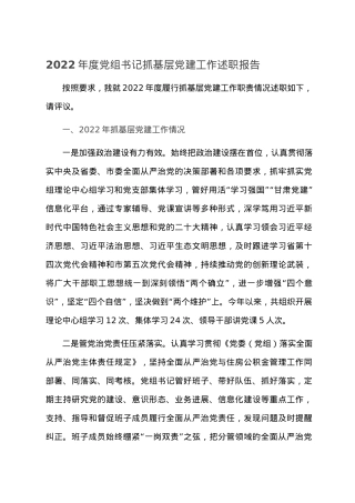 2022年度党组书记抓基层党建工作述职报告.doc