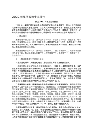 2022年集团政治生态报告.doc