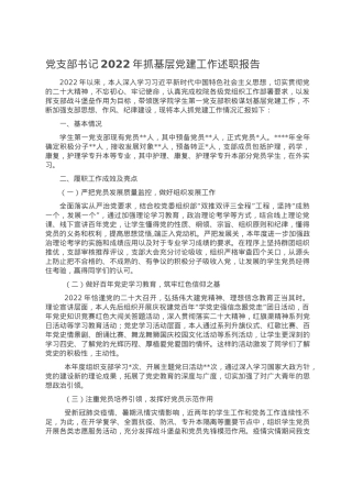 党支部书记2022年抓基层党建工作述职报告.doc