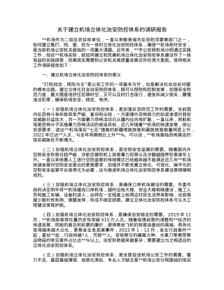 关于建立机场立体化治安防控体系的调研报告.docx