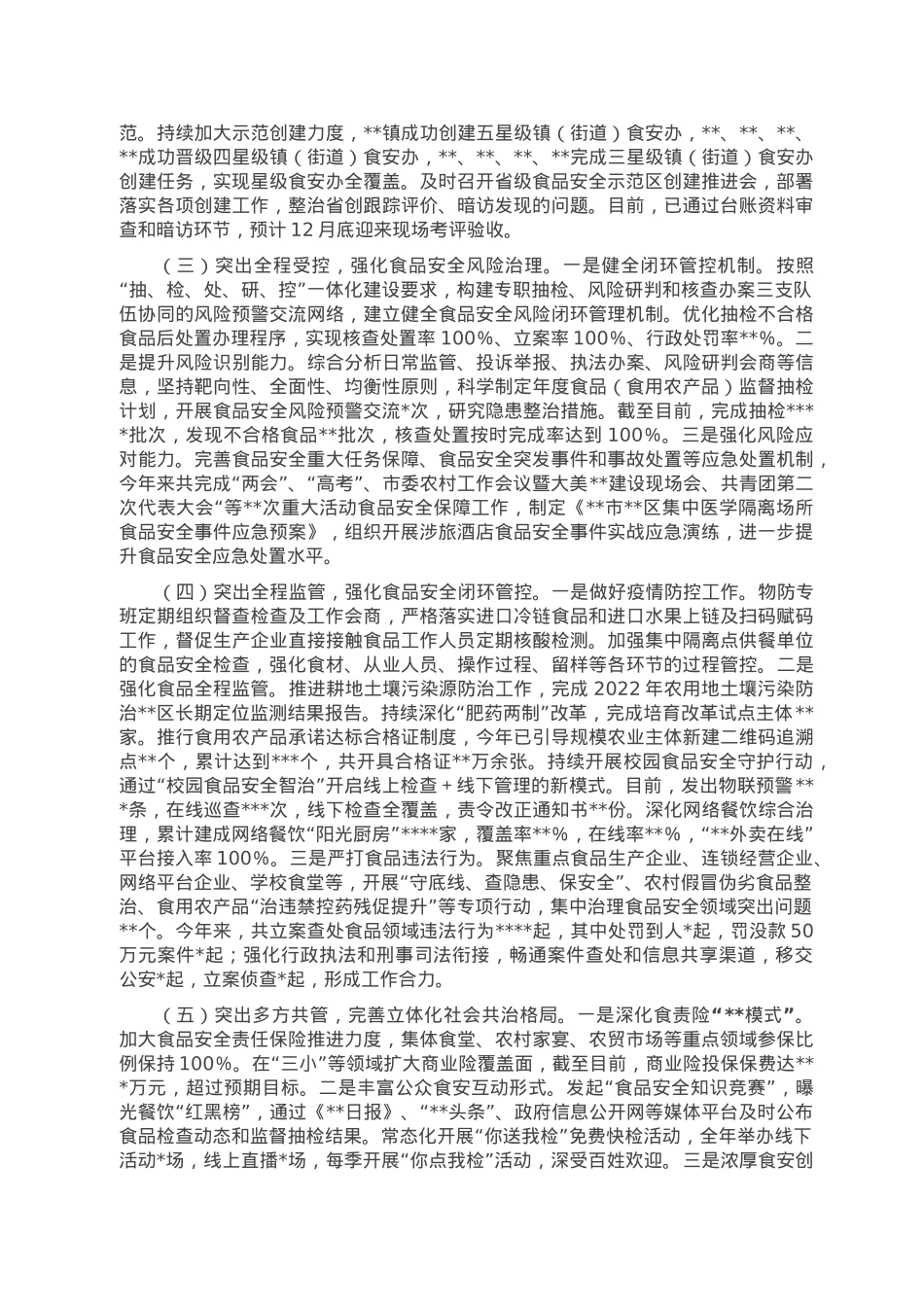 关于某区2022年食品安全工作情况的报告.doc_第2页