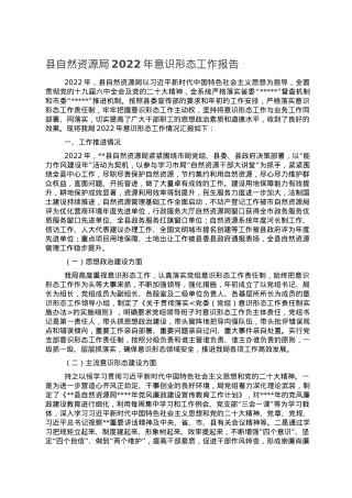 县自然资源局2022年意识形态工作报告.doc