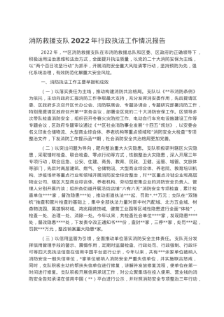 消防救援支队2022年行政执法工作情况报告.docx