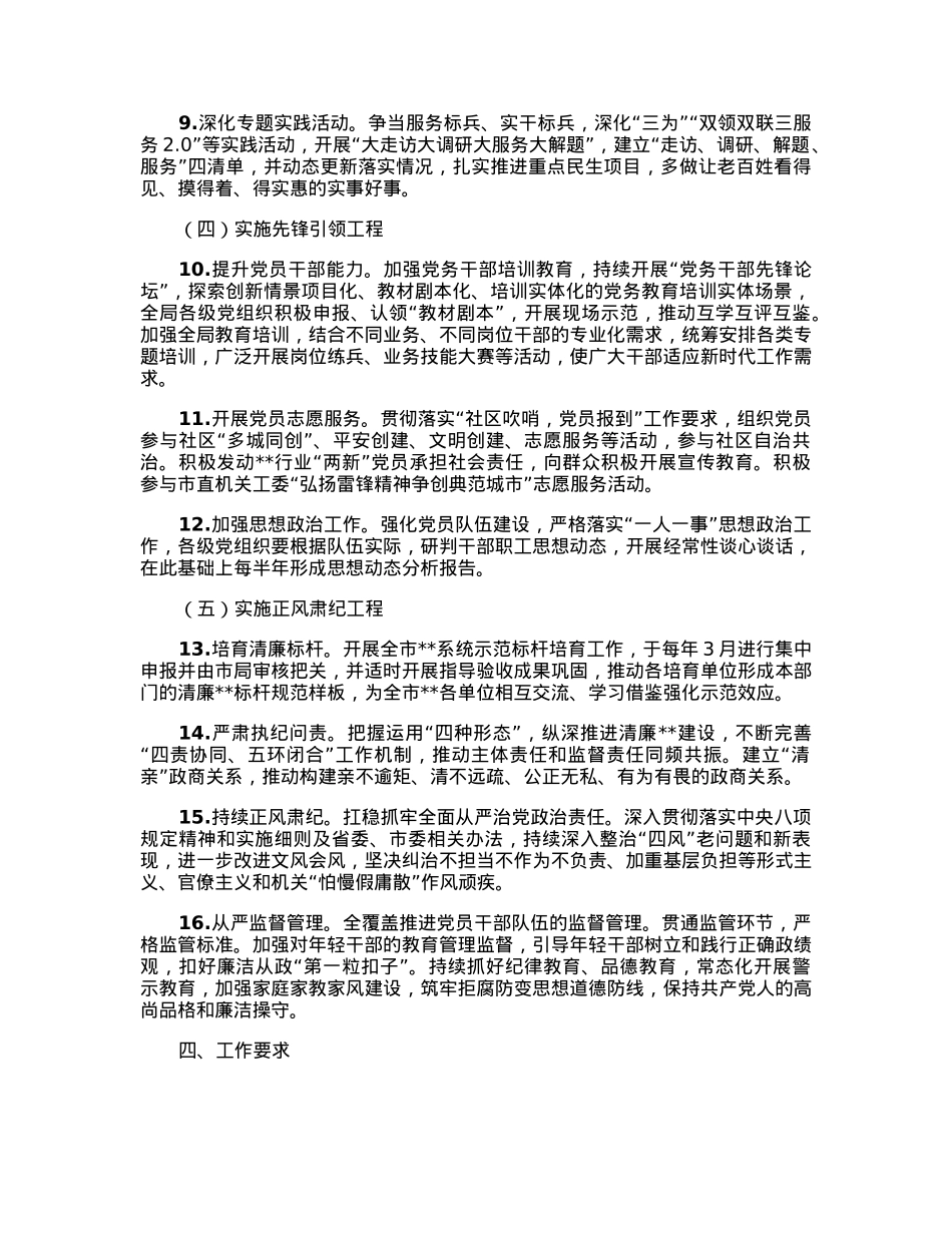 局2023年度机关党建工作实施方案.docx_第3页