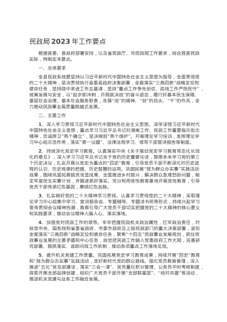 民政局2023年工作要点.doc