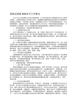 某国企团委2023年工作要点.doc