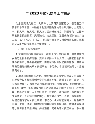 市2023年防汛抗旱工作要点.doc