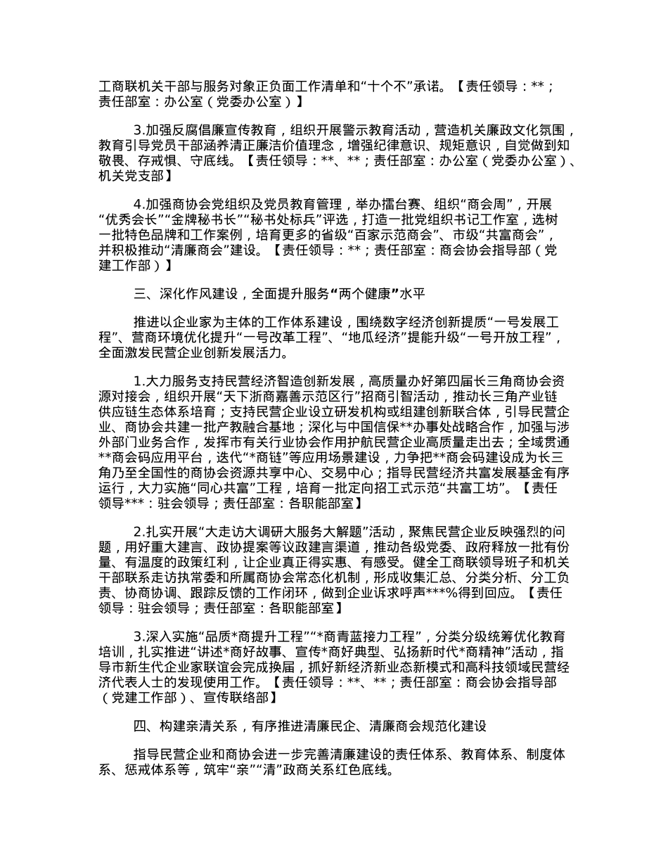 市工商联2023年党风廉政建设工作要点.docx_第2页
