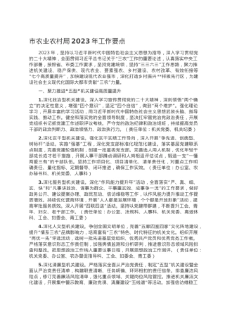 市农业农村局2023年工作要点.doc