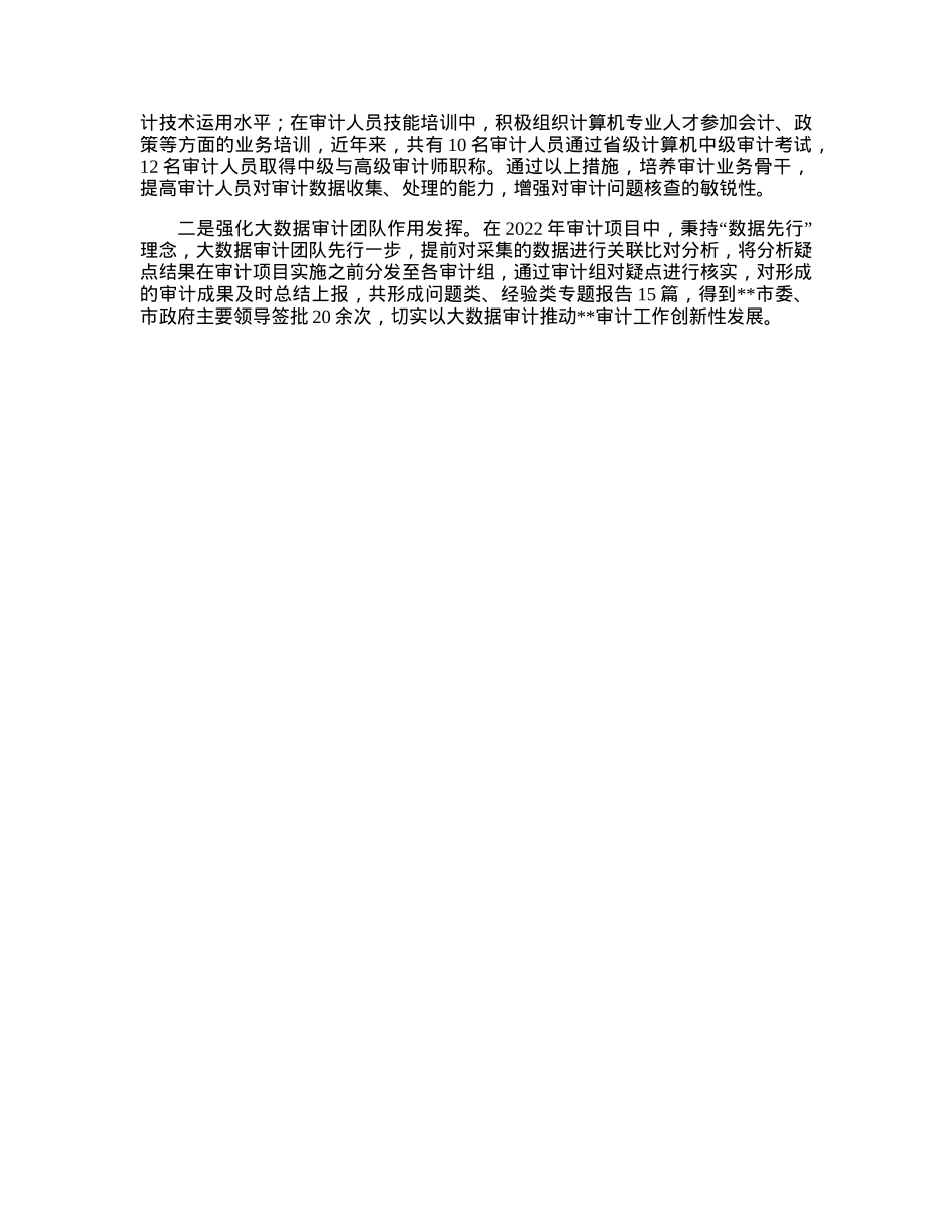 市审计局大数据工作创新交流材料.docx_第2页