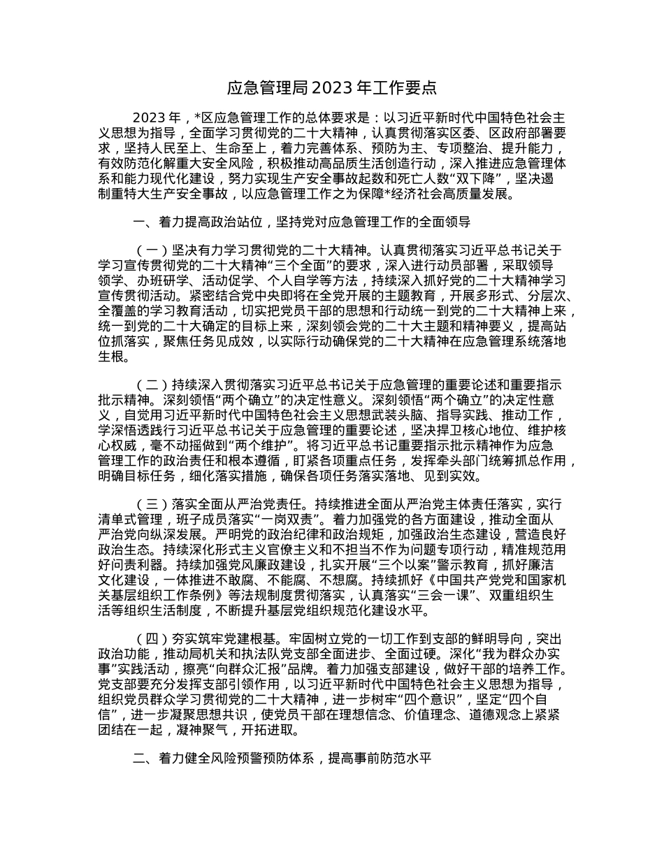 应急管理局2023年工作要点.docx_第1页