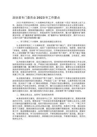 政协某专门委员会2023年工作要点.doc