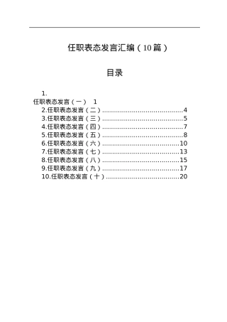 任职表态发言汇编（10篇）.docx