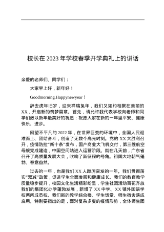 校长在2023年学校春季开学典礼上的讲话.docx