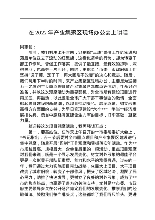 在2022年产业集聚区现场办公会上讲话.docx