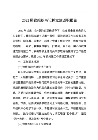 2022局党组织书记抓党建述职报告.docx