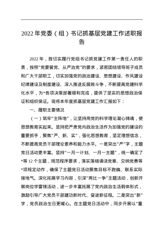 2022年党委（组）书记抓基层党建工作述职报告.docx