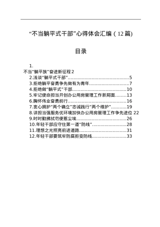 “不当躺平式干部”心得体会汇编（12篇).docx