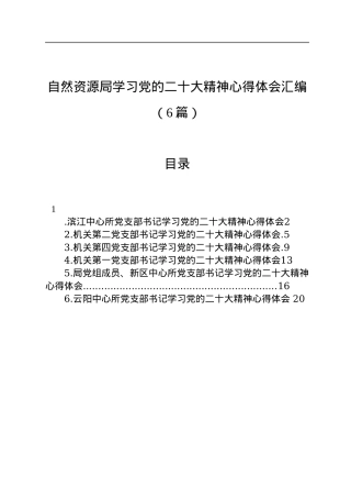自然资源局学习党的二十大精神心得体会汇编（6篇）.docx
