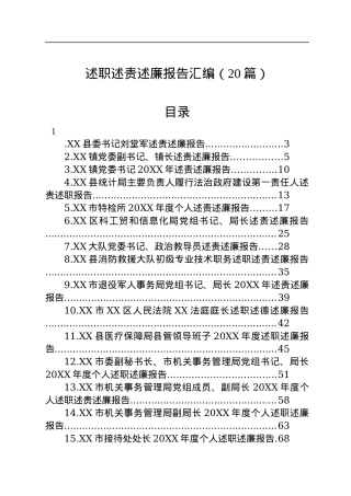 述职述责述廉报告汇编（20篇）.docx