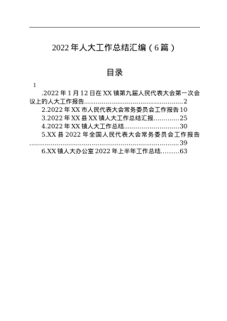 2022年人大工作总结汇编（6篇）.docx